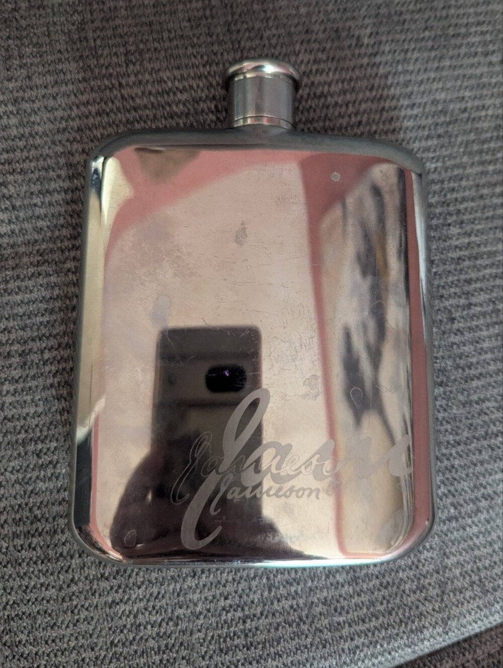 Vintage Jamieson Hip Flask - Stainless Steel From The UK